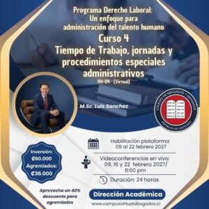 RH-04 Tiempo de Trabajo, jornadas y procedimientos especiales administrativos